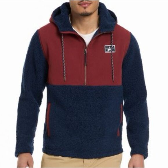 Hurley Half Zip Sherpa Anorak Hoodie Size L - Picture 1 of 6